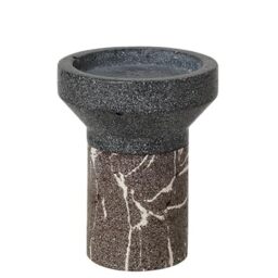broste Copenhagen Idun Candle Holder, Stone, Brown, 15 x 10 cm