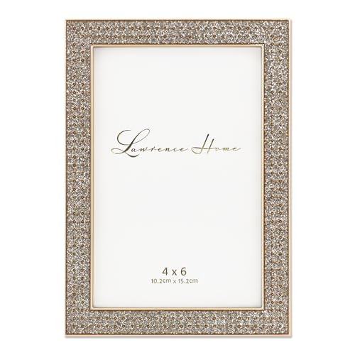 "Lawrence Frames 4"" W x 6"" H Turner Gold and Glitter Metal Picture Frame (702446)"