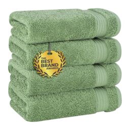 Cotton Paradise Hand Towels for Bathroom, 100% Turkish Cotton 16x28 inch 6 Piece Hand Towel Set, Soft Absorbent Face Towel Clearance Set, Sage Green Hand Towels