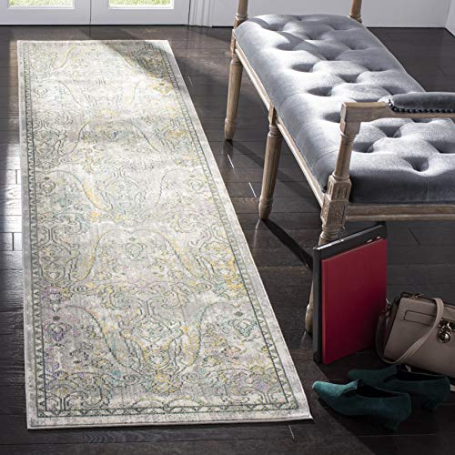 Safavieh Metro-Mod Indoor Woven Runner Area Rug, Mystique Collection, MYS925, in Grey / Multi, 69 X 244 cm for Living Room, Bedroom or Any Indoor Space