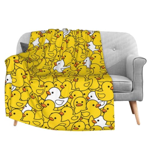FeHuew Cartoon Cute Duck Childish Soft Throw Blanket 40x50 inch Lightweight Warm Flannel Fleece Blanket for Couch Bed Sofa Travel Camping for Kids Adults