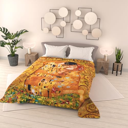 SD02 Summer Quilt 100 g Dream of Author Made in Italy, Digital Print Quilted Bedspread 100% Polyester Microfibre, Double Bed Blanket 260 x 270 cm