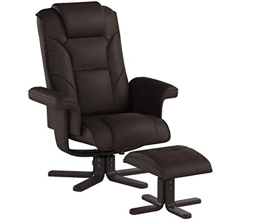 Julian Bowen Malmo Swivel Recliner & Stool, Brown - H105 x W82 x D83cm