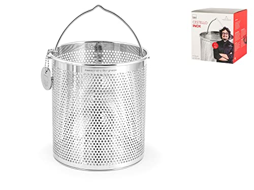 H&H Alessandro Borghese The Luxury of Simplicity Basket, Stainless Steel, Steel, 14.5 x 14.5 x 16 cm