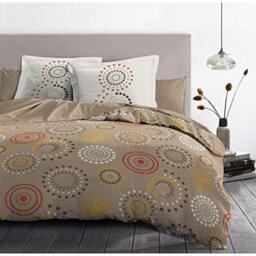 Home Passion Duvet Cover 3 Piece Set Fireworks 220 x 240 x 0.1 cm multicoloured 100% Cotton 57 Thread Count, Taupe