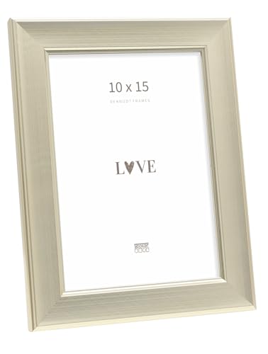 Deknudt Frames - classic photo frame for 10 x 15 cm photo - silver - for photos, posters or posters - S244D1 - to stand or hang