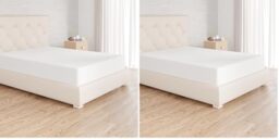 Amazon Basics Bedding Soft Microfibre Fitted Sheet with 12 inch (30 cm) Deep Pocket, 160 x 200 cm, White (Pack of 2)