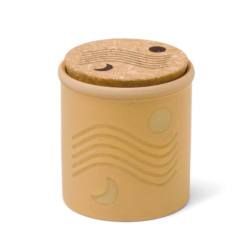 Paddywax Scented Candles Dune Collection Artisan Soy Wax Candle in Ceramic Jar with Cork Lid, 226g, Orange Zest & Bergamot