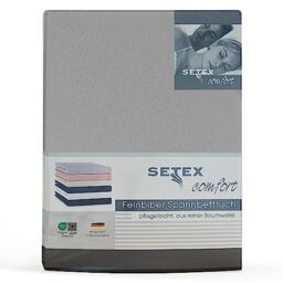SETEX - Flannelette Bed Sheet with Elastic Band Cuddly Soft - Flannelette Fitted Sheet Made of 100% Cotton with All-Round Elastic Band - Bed Sheet 100 x 200 cm Silver