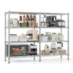 Himimi 4 Tier Heavy Duty Wire Shelving Unit, 152Wx35Dx152H cm, Adjustable Metal Shelving Unit for Storage, Large Tall Storage Shelves Rack Shelf for Garage Kitchen Pantry Shed Utility Room,Silver Grey