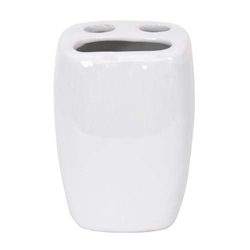 MSV Ceramic Tooth Brush Holder, White