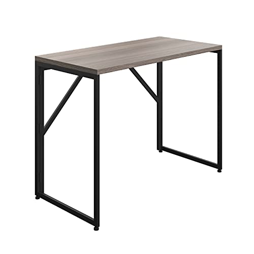 Office Hippo Home Office Desk, Quick Assembly, Folding Frame with Click On Top, Engineered Wood, Grey Oak, 100.5 x 50 x 76 cm OHD11BKGO