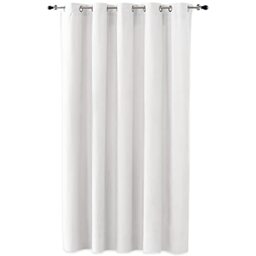 Duffi – Opaque Curtain with Metal Eyelets – Living Room and Bedroom Curtains – 1 Piece Long – White – 200 x 260 cm