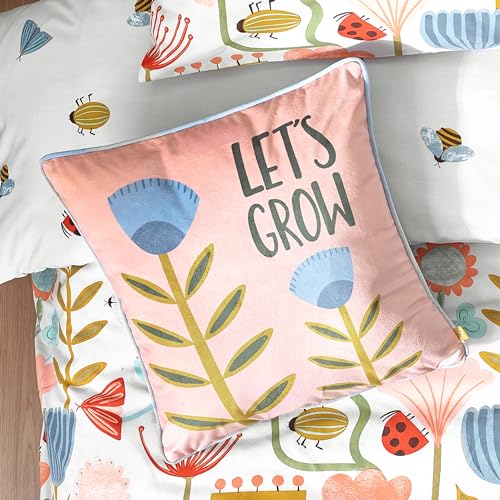 little furn. Let's Grow Velvet Piped Polyester Filled Cushion