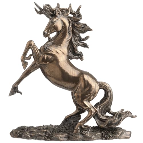 Bronzed Rearing Unicorn Statue