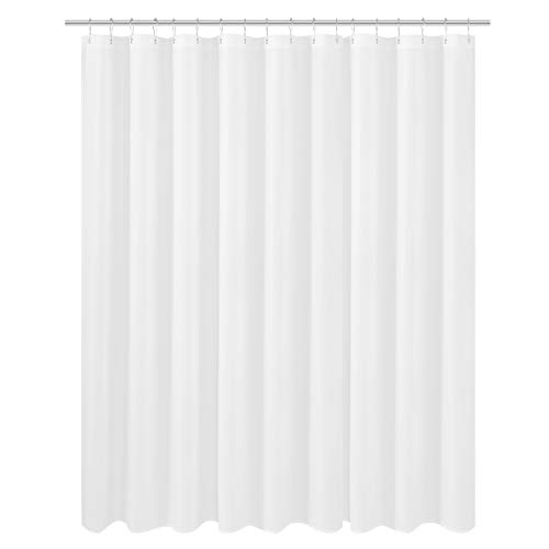 N&Y HOME Extra Wide Extra Long Fabric Shower Curtain Liner 108 x 84 inch, Hotel Quality, Washable, White Spa Bathroom Curtains with Grommets, 108x84