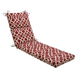 "Pillow Perfect Plush Fiber Fill, Weather, and Fade Resistant, Red New Geo, 72.5"" x 21"""