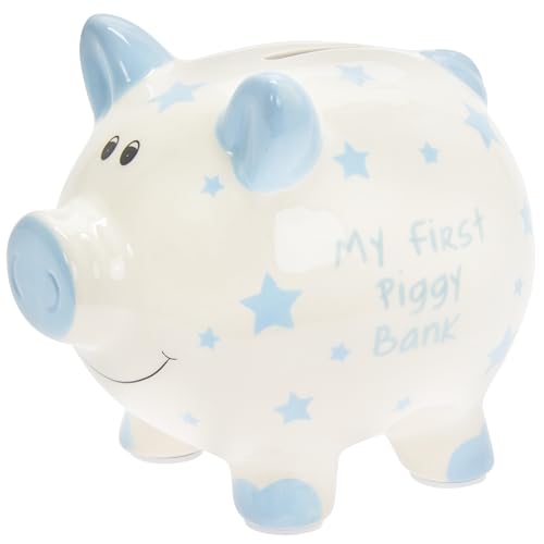 Lesser & Pavey My First Piggy Bank Blue Money Saving Box Large