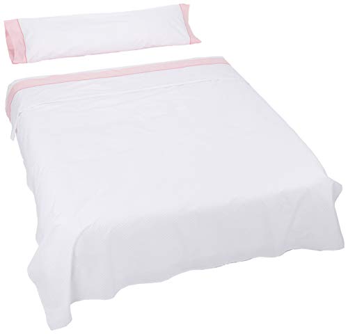 atenas home textile York 3-Piece Bed Sheet Set, 135 cm Bed 280.0x210.0x0.1 cm pink