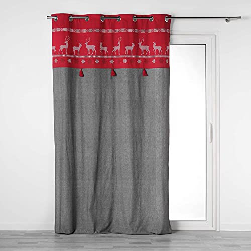 Douceur d'Intérieur Eyelet Curtain, Red, 140 x 240 cm