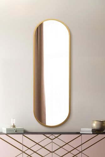 "The Vultus - New Gold Metal Framed Double Arched Wall Mirror 71 X 24"" (180CM X 60CM) Suitable for Inside and Outside!"
