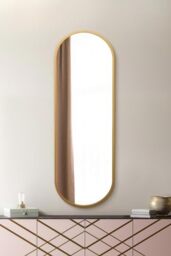 "The Vultus - New Gold Metal Framed Double Arched Wall Mirror 71 X 24"" (180CM X 60CM) Suitable for Inside and Outside!"
