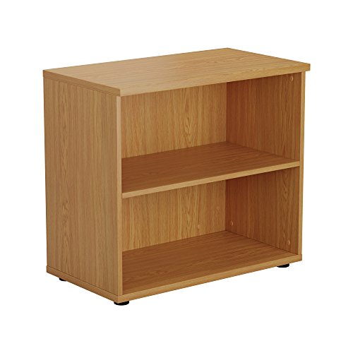 Office Hippo Heavy Duty Bookcase, Robust Book Case, Storage Unit with 1 Adjustable Shelf & Adjustable Feet, Stable Home Office Furniture, Simple To Assemble - Oak