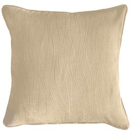 Enhanced Living Goodwood Cream Wave Embossed Cushion Cover - 43x43cm