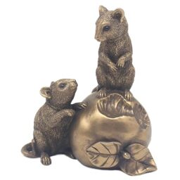 The Leonardo Collection Collection Reflections Mice Apple Decor Figurine