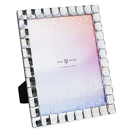 Isaac Jacobs Decorative Sparkling Jewel Picture Frame, Photo Display & Home D??cor (8x10, Clear)