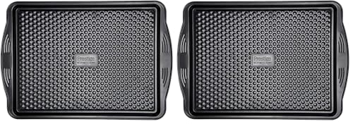 Prestige, Aerolift, Large Roasting Tray Non Stick, Cushion Base, Fridge Freezer and Dishwasher Safe, Carbon Steel, Internal Dimensions 37 x 28 x 2 cm, 11 x 15 Inch (Pack of 2)