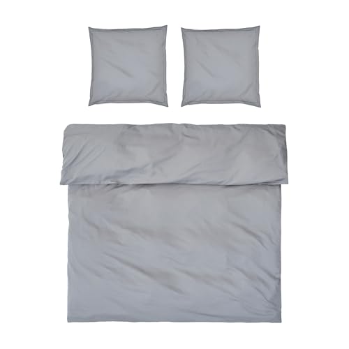 Möve Luxury Bed Linen Set 200 x 200 cm + 2 x 80 x 80 cm 100% Cotton Grey