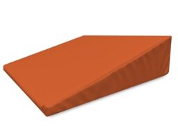 QUIRUMED Wedge Cushion, Measures 40 x 50 x 13 cm, Colour Orange, Ergonomic, Leatherette, Flexible padding, Massage Cushion, Physiotherapy, Back Support, Back Support