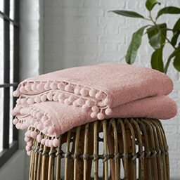 GC GAVENO CAVAILIA Luxury 2PK Pom Pure Cotton 550 GSM Hand Towels OR Ultra Soft Super Absorbent, Egyptian, Pink, Pack of 2 Bath Sheet