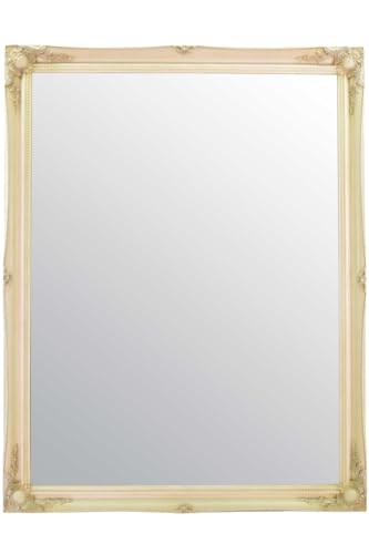 Huge Ivory Overmantle/Wall Mirror complete with Premium Quality Pilkington's Glass - Huge Size: 42 inches x 54 inches (107cm x 137cm) - ITV Show Supplier - BEST PRICE ON AMAZON - ONLY AVAILABLE FROM SHABBY CHIC MIRRORS