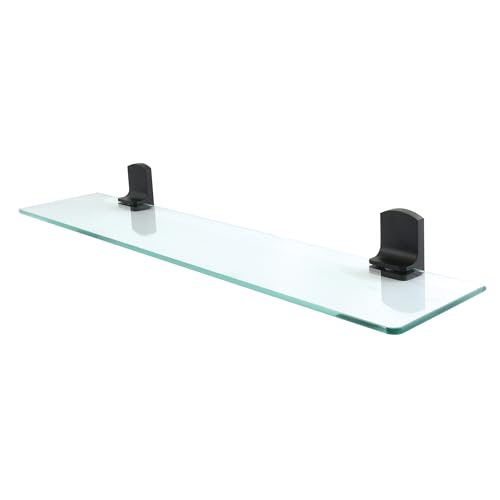 Spirella Taku Wall Glass Shelf for Bathroom Glass and Stainless Steel 60 cm for Gluing and Drilling