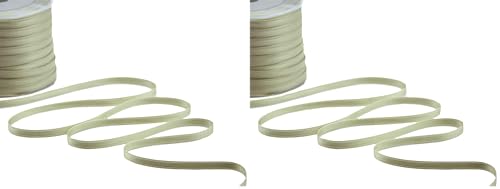 Furlanis - Double Satin Ribbon, Decoration, Gift, Christmas Packing, Wedding, Party, Made in Italy - Sage, 6 mm x 25 m (Pack of 2)