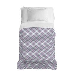 PENSIERI DELICATI Bedspread 170 x 280 cm, Single 100% Cotton Pique, Ideal as a Furnishing Blanket, Single Bed Blanket, Pink Scotty Pattern, 100% Made in Italy