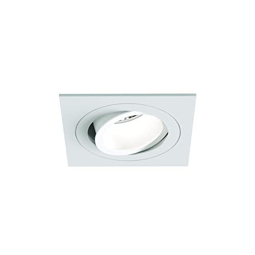 Astro Pinhole Slimline Square Adjustable Fire-Rated Indoor Downlight (Matt White), GU10 LED Lamp, Designed in Britain - 1434004-3 Years Guarantee
