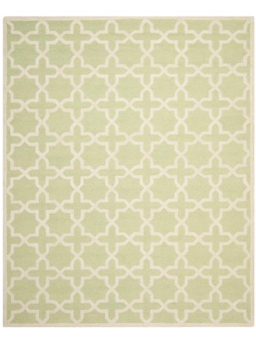Safavieh Trellis Indoor Hand Tufted Accent Area Rug, Cambridge Collection, CAM125, in Light Green / Ivory, 61 X 91 cm for Living Room, Bedroom or Any Indoor Space