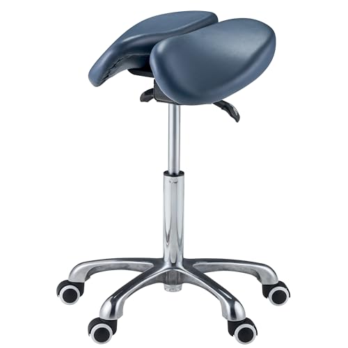 Master Massage Berkeley Split Saddle Stool with no Backrest for Dentist, Massage Therpaist, Tatoo Artist in Royal Blue