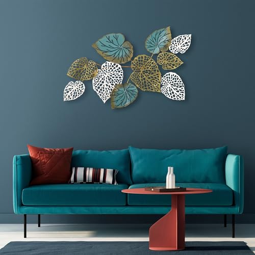Hand-painted decorative metal wall accessory, 127 x 67 x 7 cm, 100% metal, unique colour variations, perfect for home decor and art lovers