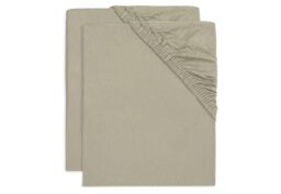 Jollein Jersey Fitted Sheet for Cradles Olive Green Pack of 2 40/50 x 80/90 cm 100% Cotton Fitted Sheet Olive Green