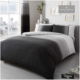 Gaveno Cavailia Urban Ombre Luxurious Bed Set with Duvet Cover and Pillow Cases, Polyester-Cotton, King-Grey