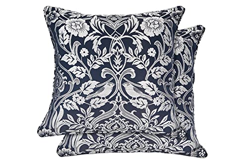 Emma Barclay Eden - Jacquard Cushion Cover in Navy - 17x17 (43x43cm)