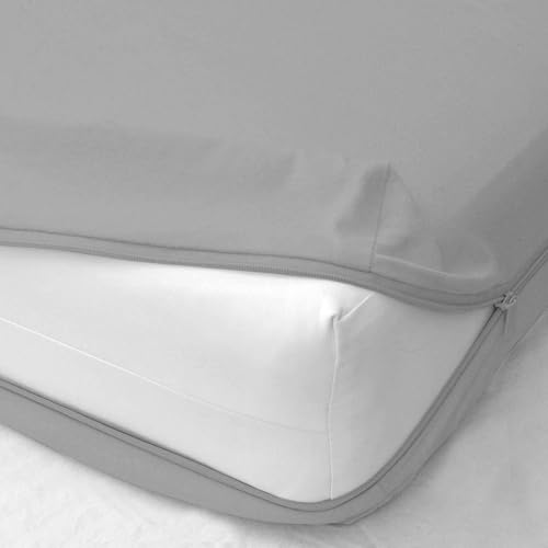 Zipper Fitted Sheet - Olympic Queen Size, 8 Inch Deep Pocket, Hotel Quality Brushed Microfiber Bottom Sheet, Soft Wrinkle-Free, Shrinkage and Fade Resistant, 1 Fitted Sheet Only (Light Grey)