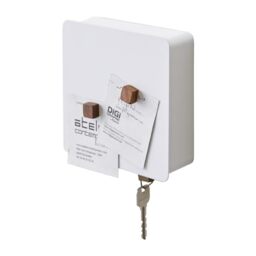 YAMAZAKI 4799 TOWER Magnetic Key Box, white, Steel, Minimalist, 15.8 x 5.5 x 15.8 cm