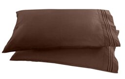 Elegant Comfort 1500 Thread Count Chain Design Egyptian Quality Luxurious Silky Soft Wrinkle & Fade Resistant 2 pc Pillow Case- King/California King Chocolate Brown