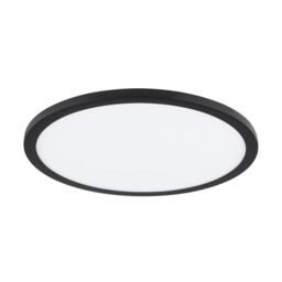 Eglo Recessed spot Light for Ceiling Fueva Flex, Ø 8.9 inches, alumimium LED Downlight with a Plastic Luminous Surface, Flat Spotlight in Black, Shallow Installation Depth 1 inch, Neutral White