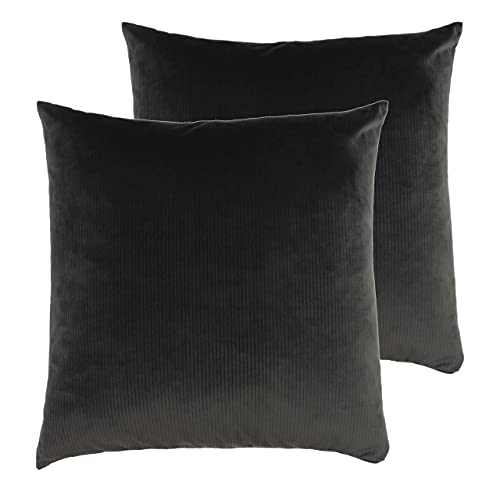 furn. Aurora Feather Filled Cushions (Twin Pack), Polyester, Grey